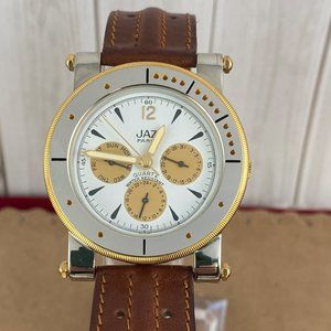 Vintage Jaz Paris Chronograph Triple Date Watch NIB